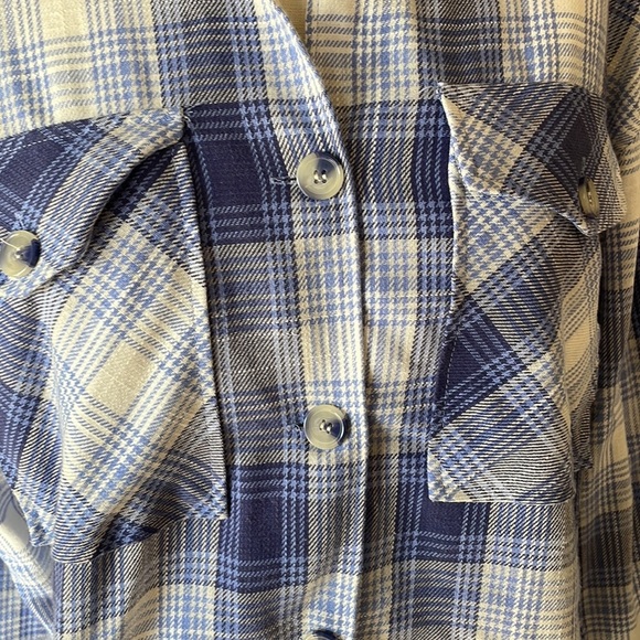 ASHLEY by 26 International women’s Plaid button down SHACKET / shirt relaxed SM - Picture 5 of 15